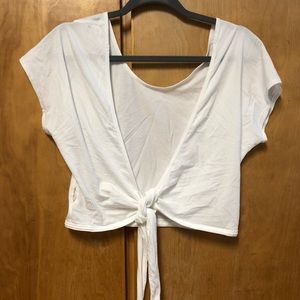 Lululemon White Wrapped Crop